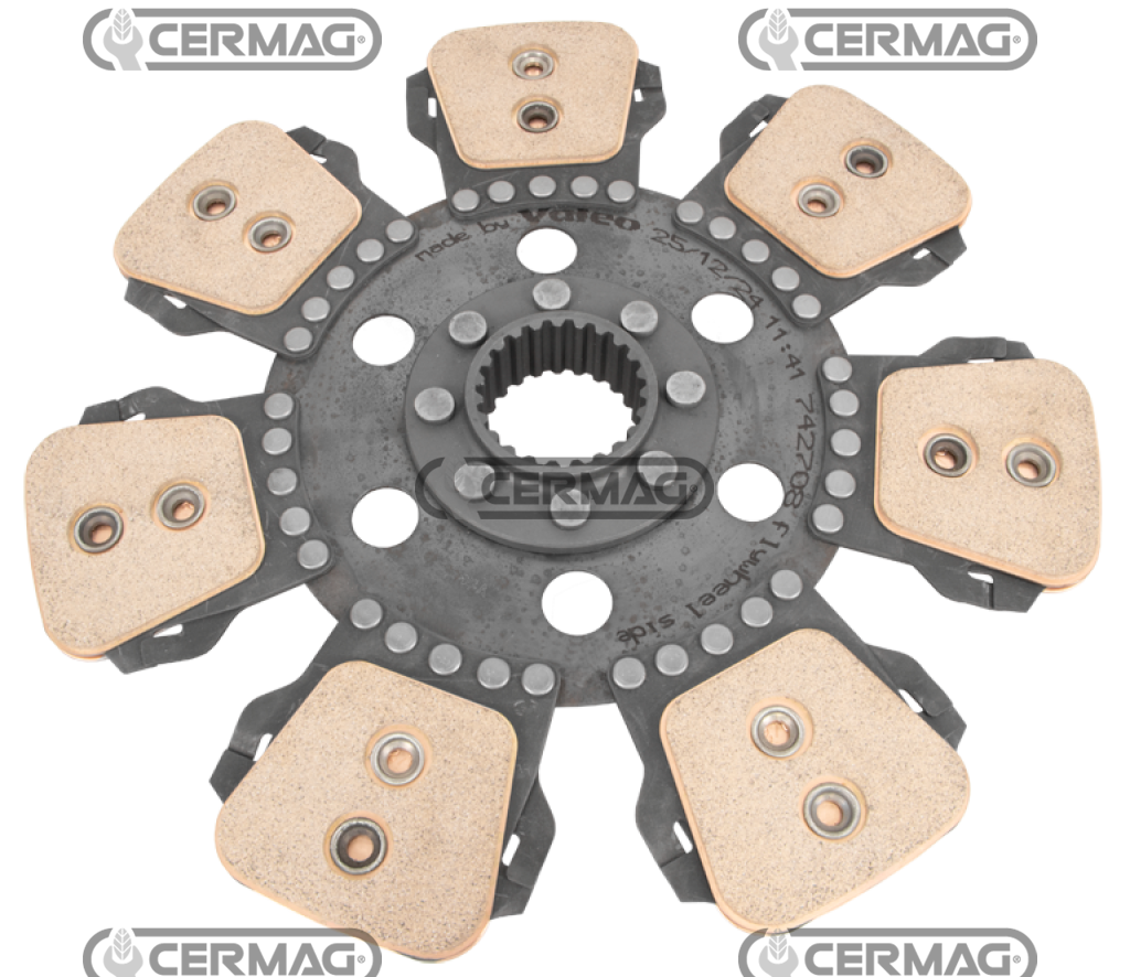 Disco centrale a 7 pale con molle parastrappi