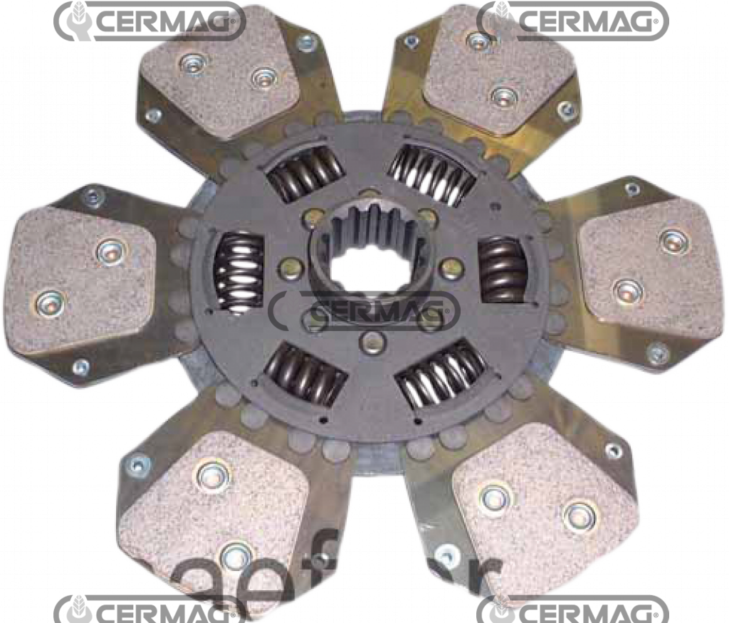 Zentrale Scheibe Metall-Keramik mit 6 Segmenten mit Torsionsdämpferfedern für Mechanismus 15505 Ø 280 gesintert 40x35EV - Z.14
