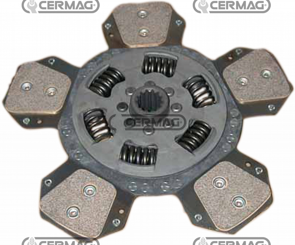 Central cushioned cerametallic plate with 6 vanes Ø 290 sintered - 13 grooves