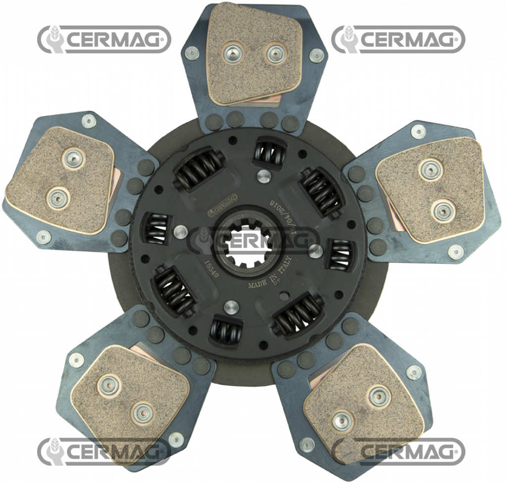 Central cerametallic plate with 5 vanes - Cushioned Ø 295 sintered - 10 grooves