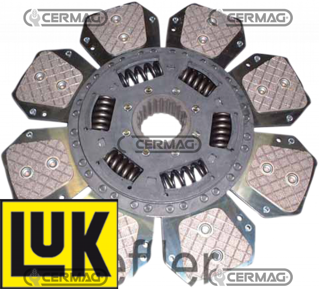 Central cushioned cerametallic plate with 8 vanes Ø 310 sintered - 21 grooves