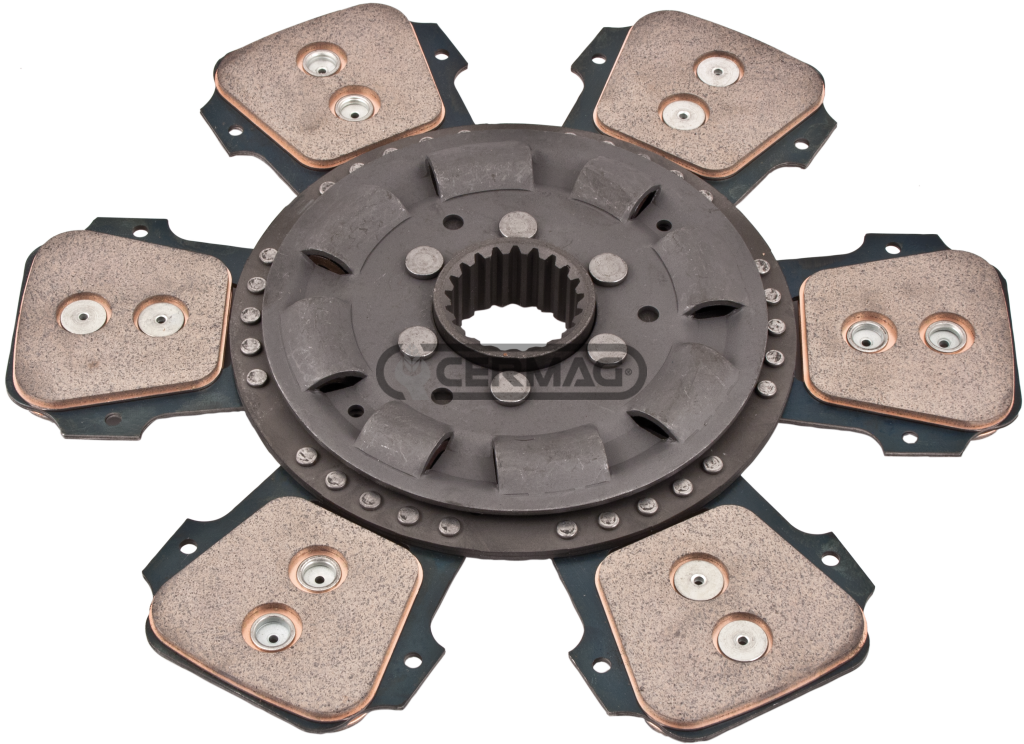 Central cerametallic plate with 6 vanes and tension springs Ø 330 sintered - 41x45.3 - Z.21