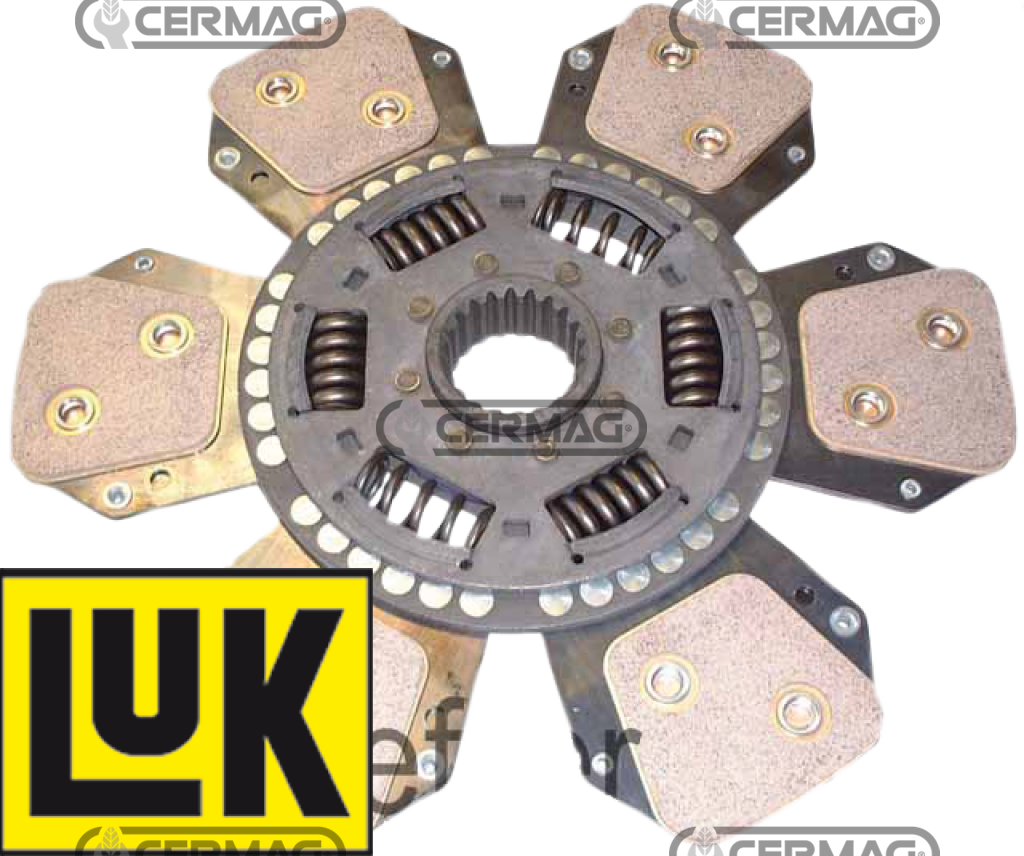 Central cerametallic plate with 6 vanes and tension springs Ø 330 sintered - 41x45.3 - Z.21