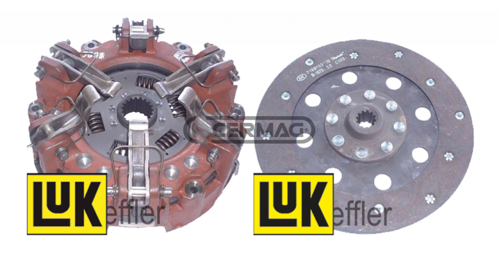Double clutch kit with 6 levers and internal plate Ø 230 mm