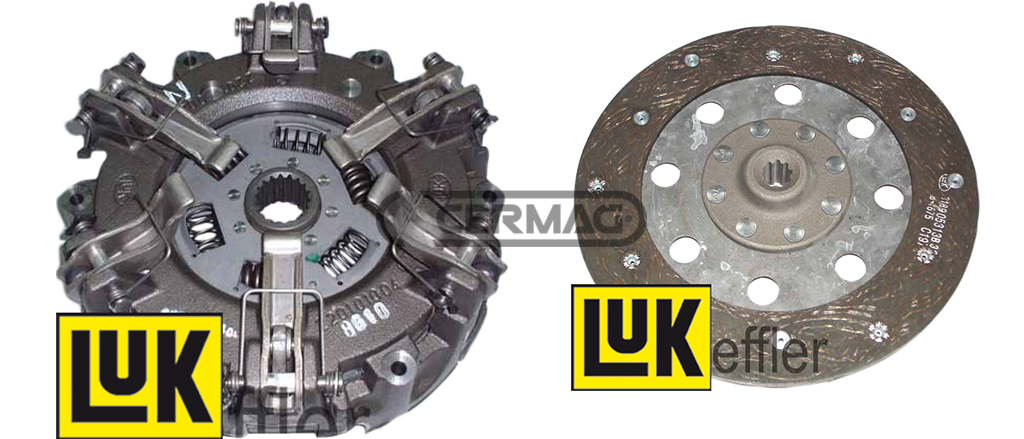 Double clutch kit with 6 levers, internal plate and PTO plate Ø 225 mm