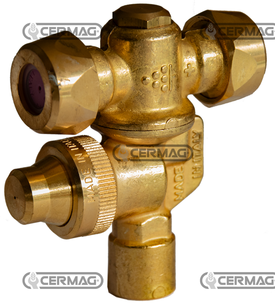 Double brass nozzle holder with anti-drip - Mignon type