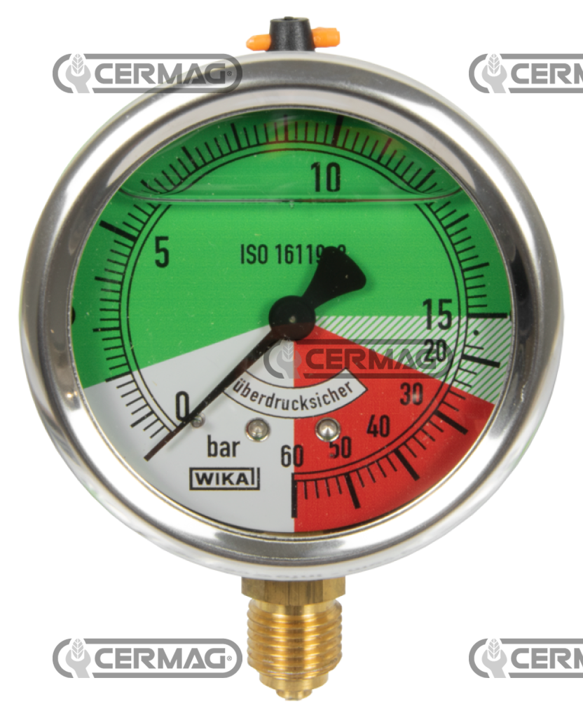 Manomètre à glycérine isodiamétrique