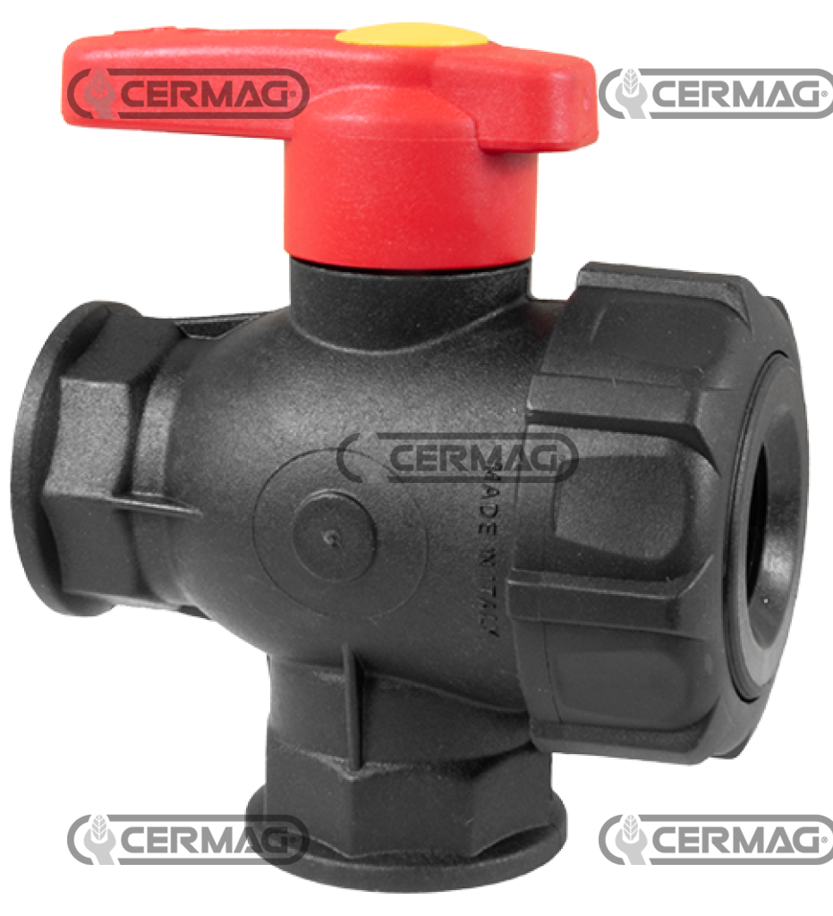 3-way ball valve with continuous flow