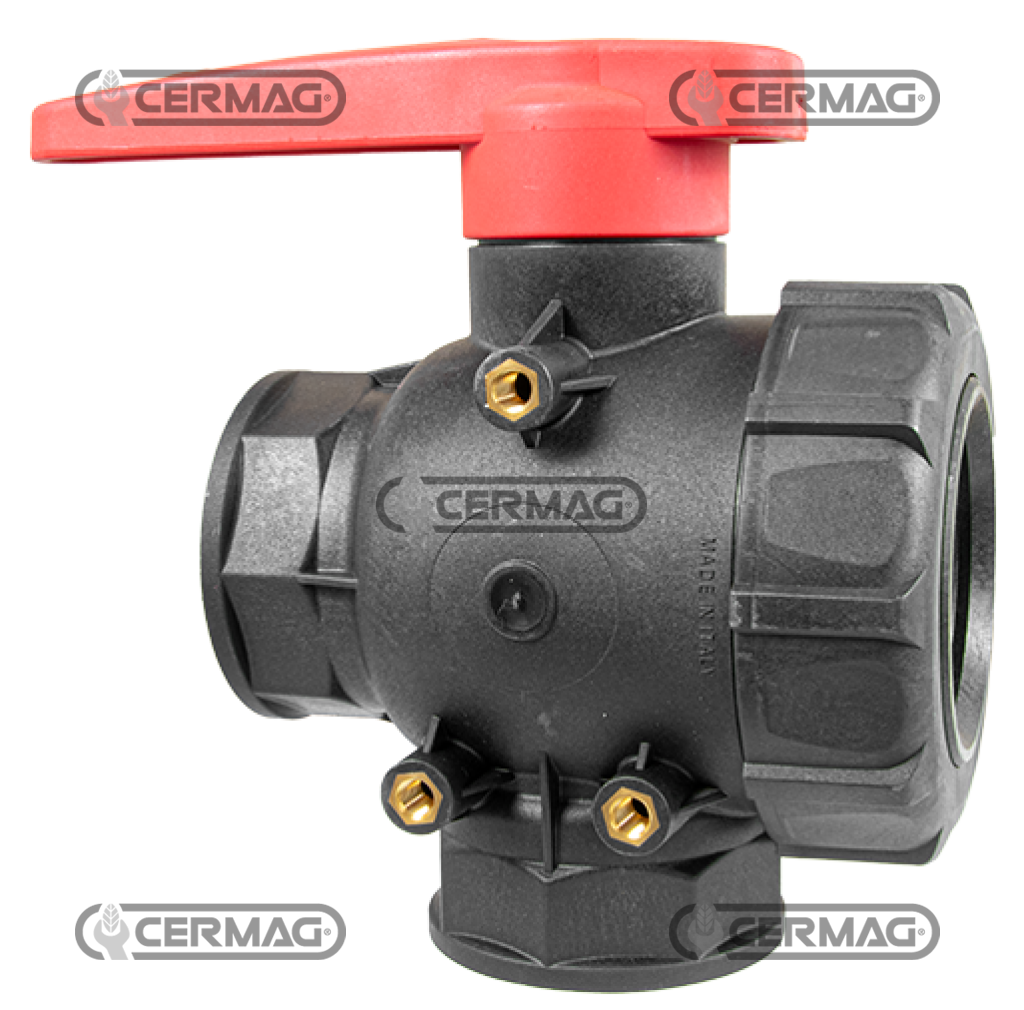 3-way ball valve with continuous flow