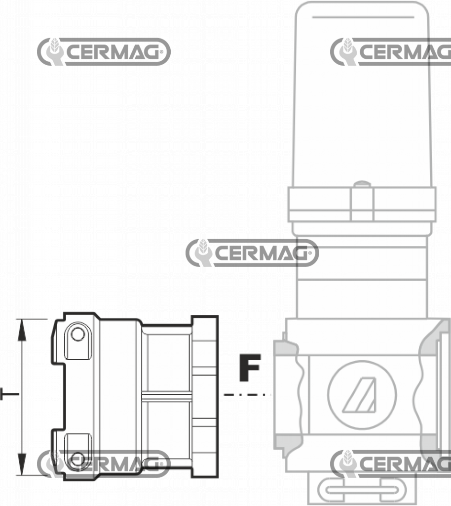 Flansch mit Gabelanschluss für Ventile der SERIE 463/483