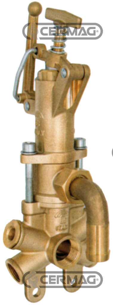 6-way control valve with curved connection