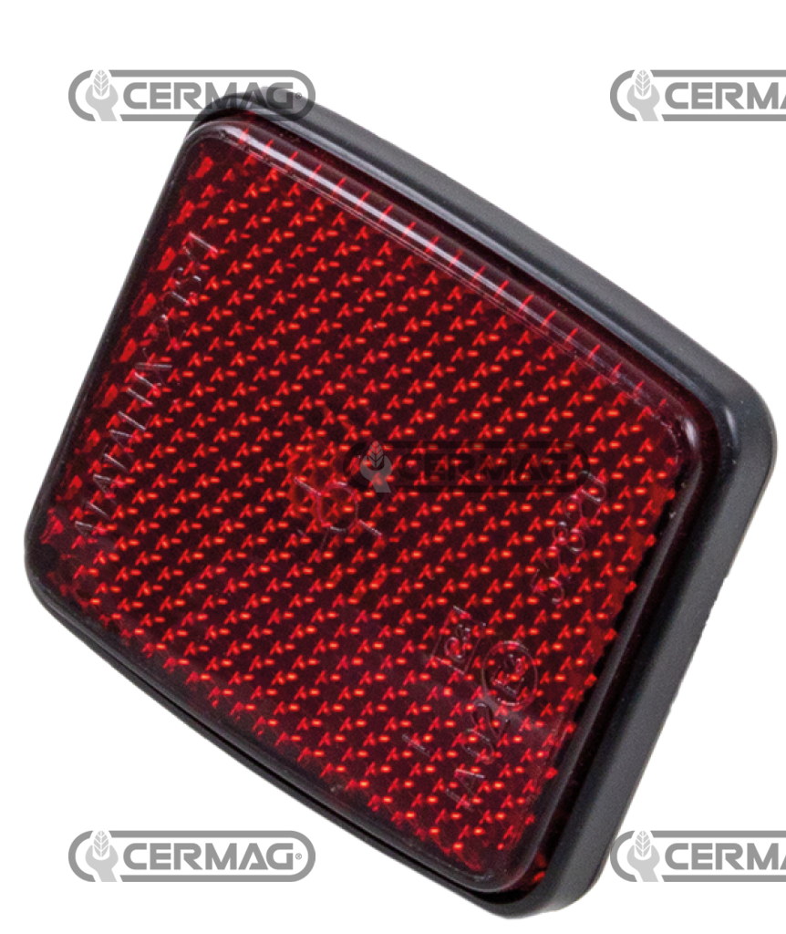 VIERKANTIGER RÜCKSTRAHLER MIT GEWINDESTIFT M6