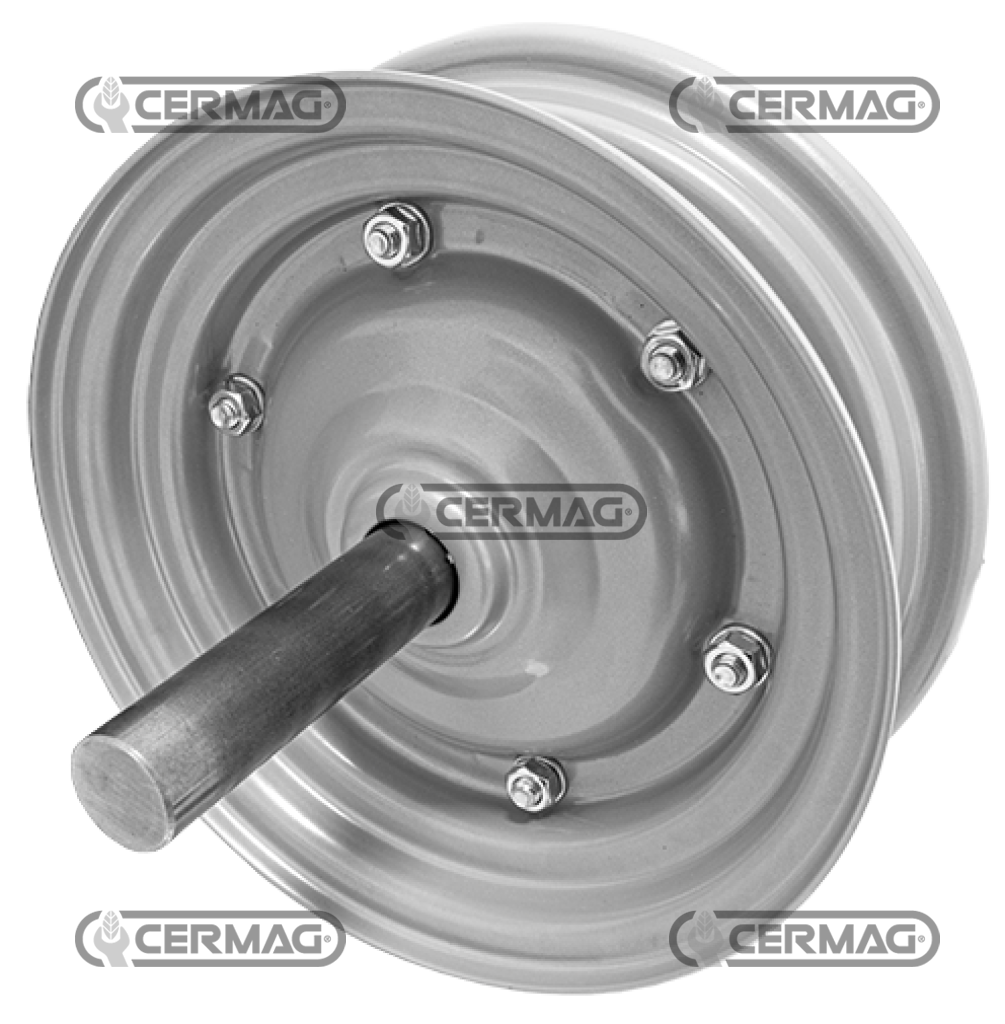 Wheel rim with axle on ball bearings