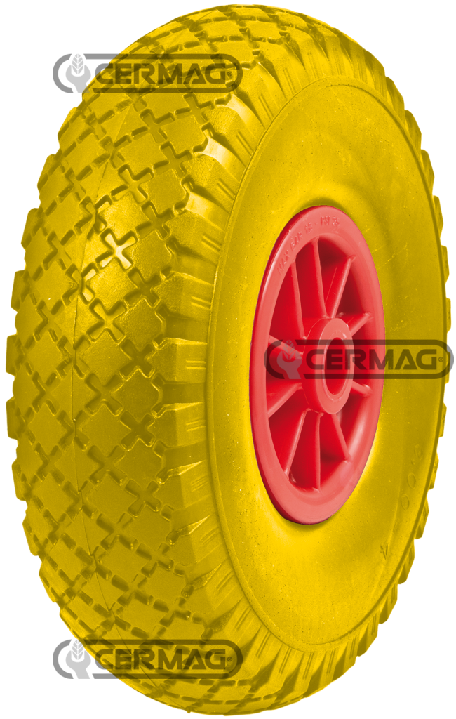 Ruota piena in poliuretano gialla