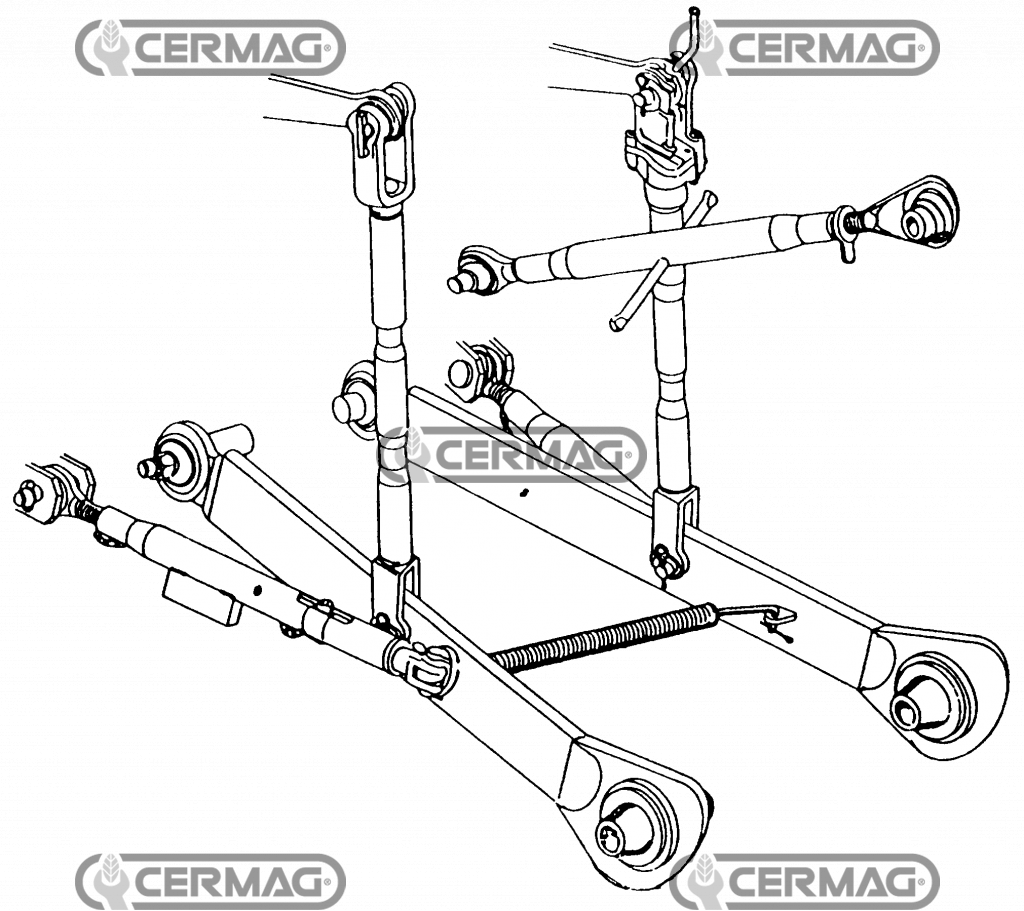 Complete 3-point hitch linkages for ISEKI KUBOTA