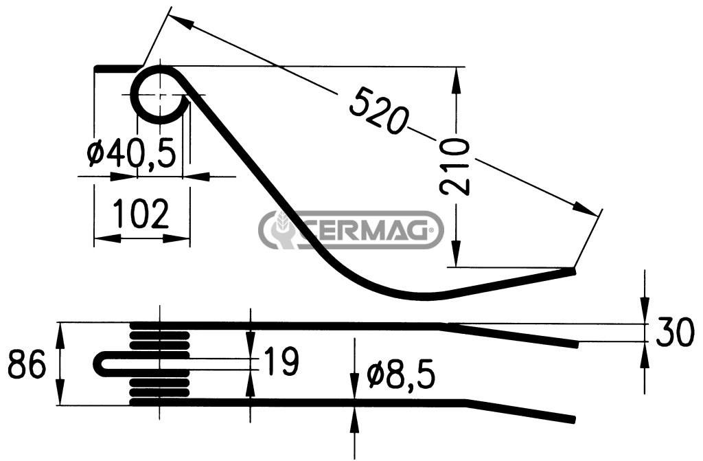 Feder für Kreiselschwader