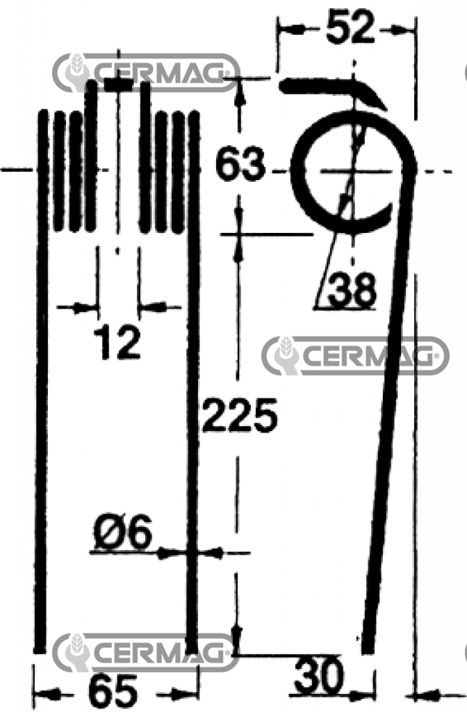 Molla per ranghinatore a cinghia/catena