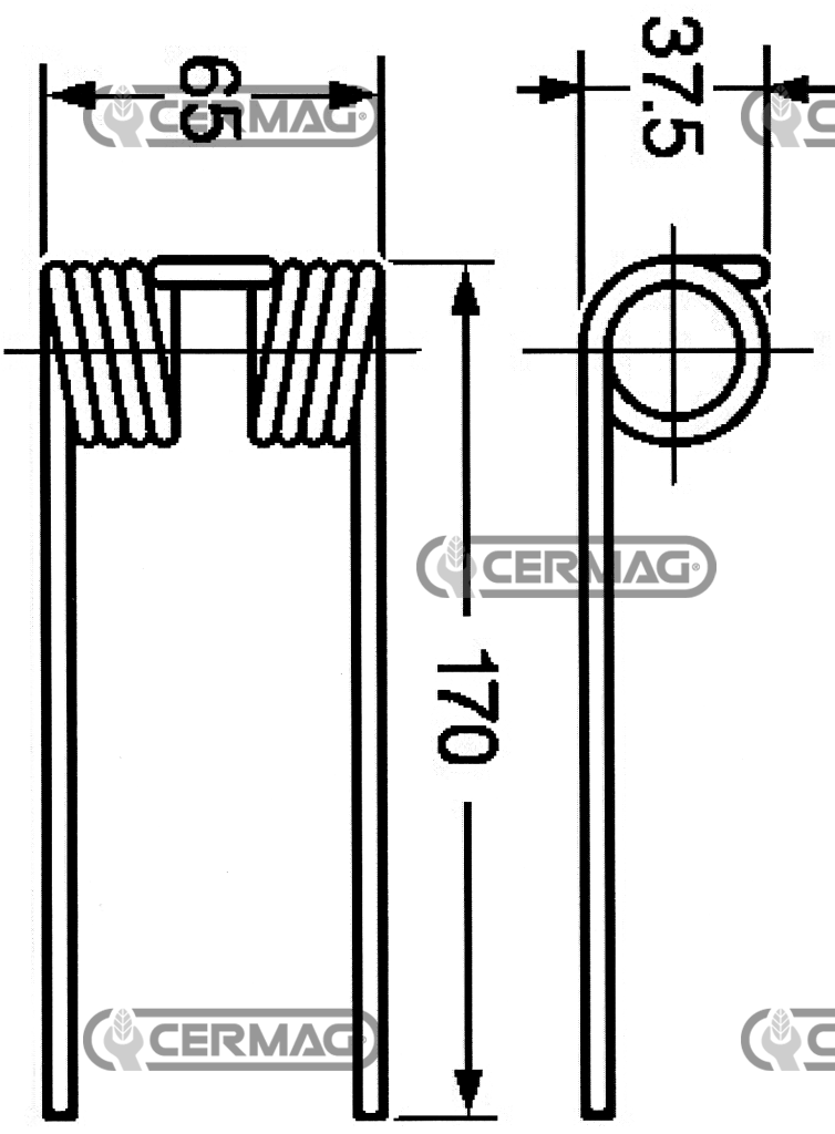 Muella para rotoprensa cosechadoras