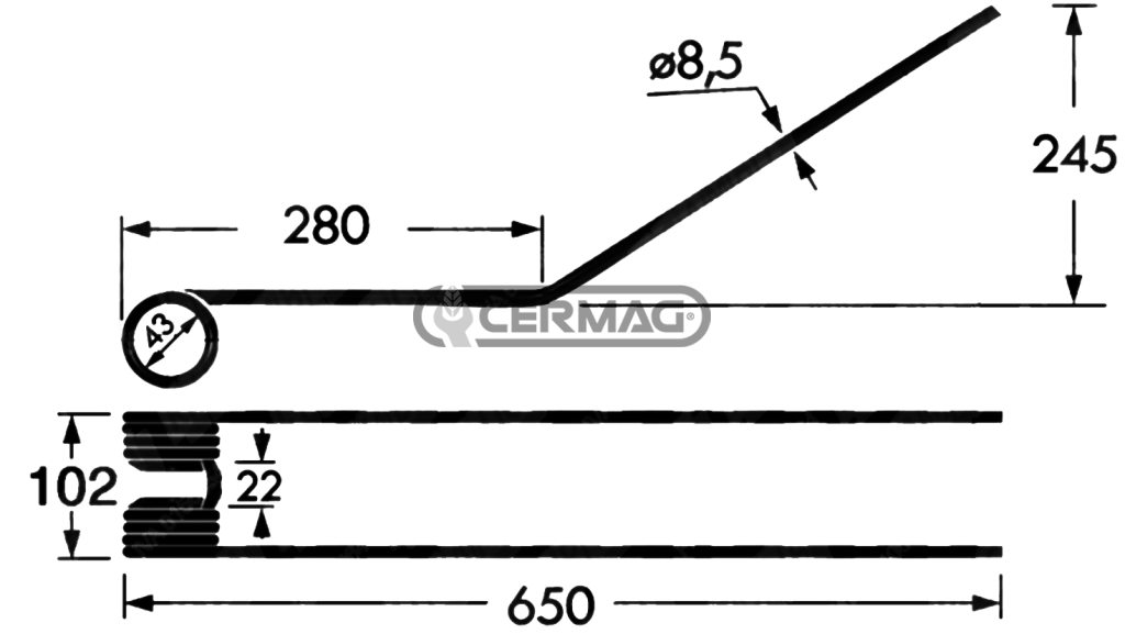 Feder für Kreiselschwader