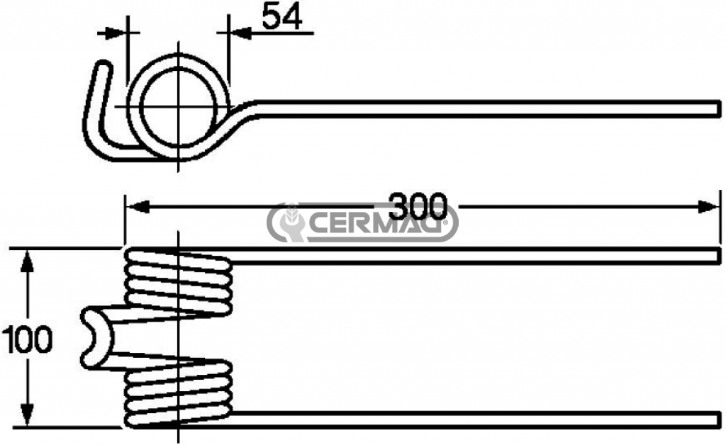 Molla per ranghinatore a cinghia/catena