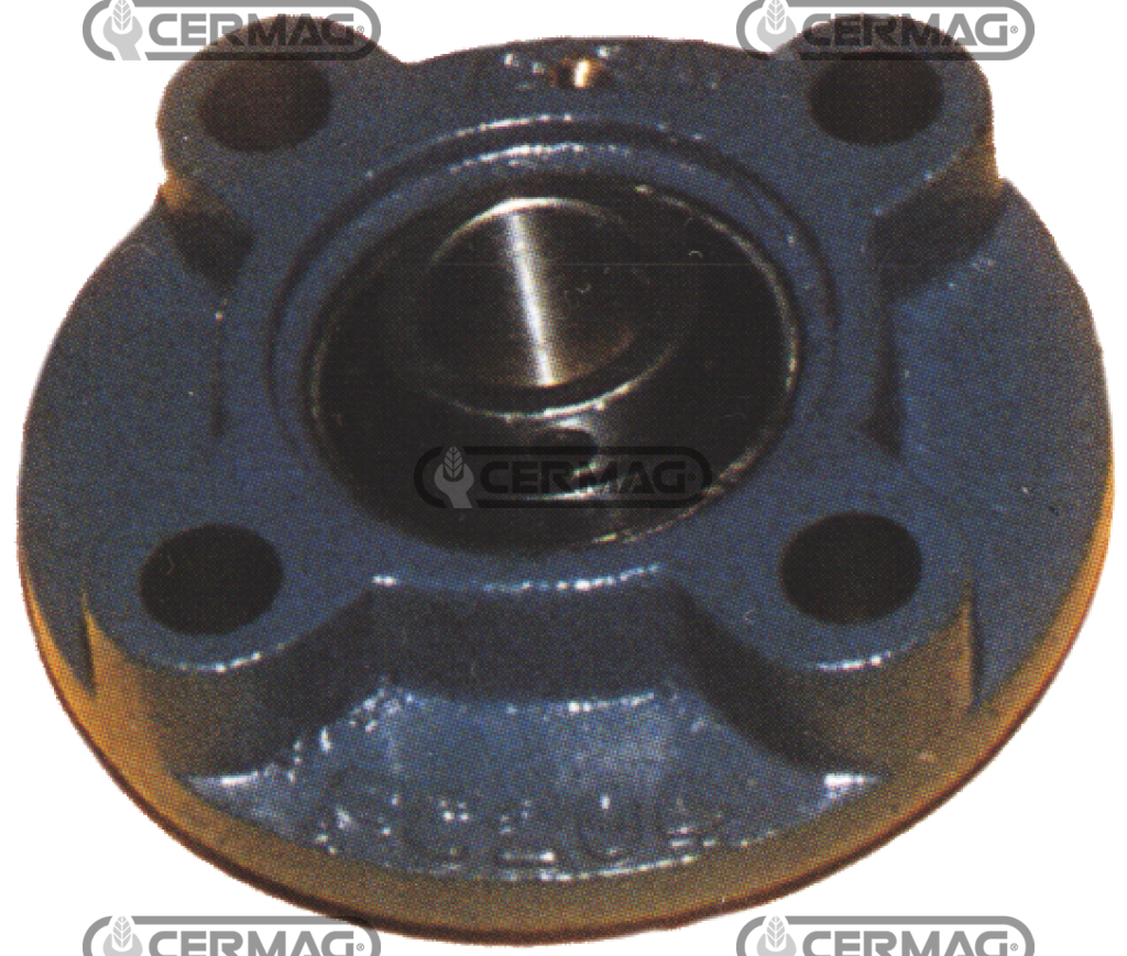 Selfaligning bearing support with round flange