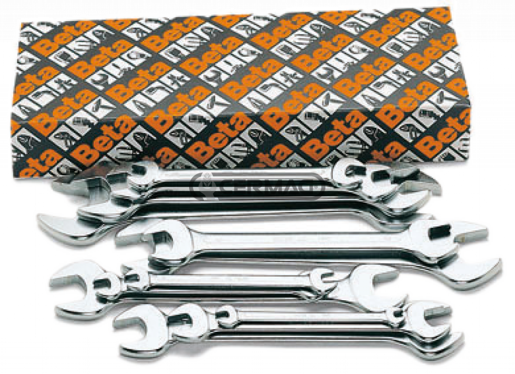 Set of 12 double open end wrenches