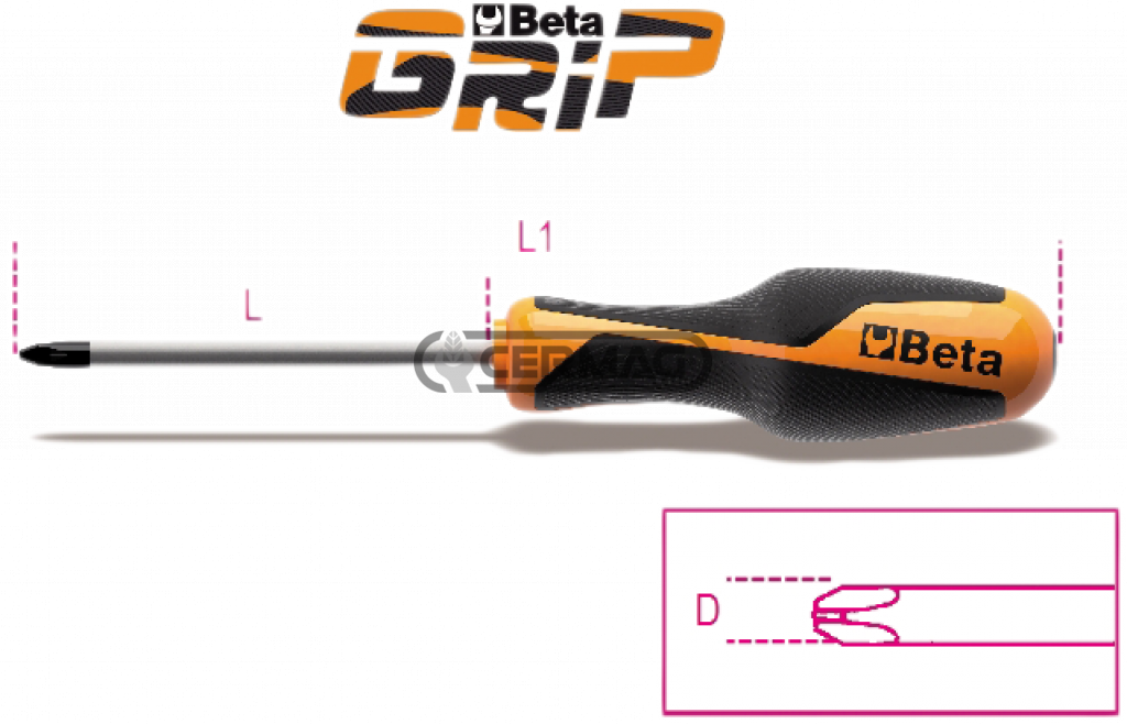 Screwdriver for cross-head  Phillips® screws - Beta GRIP