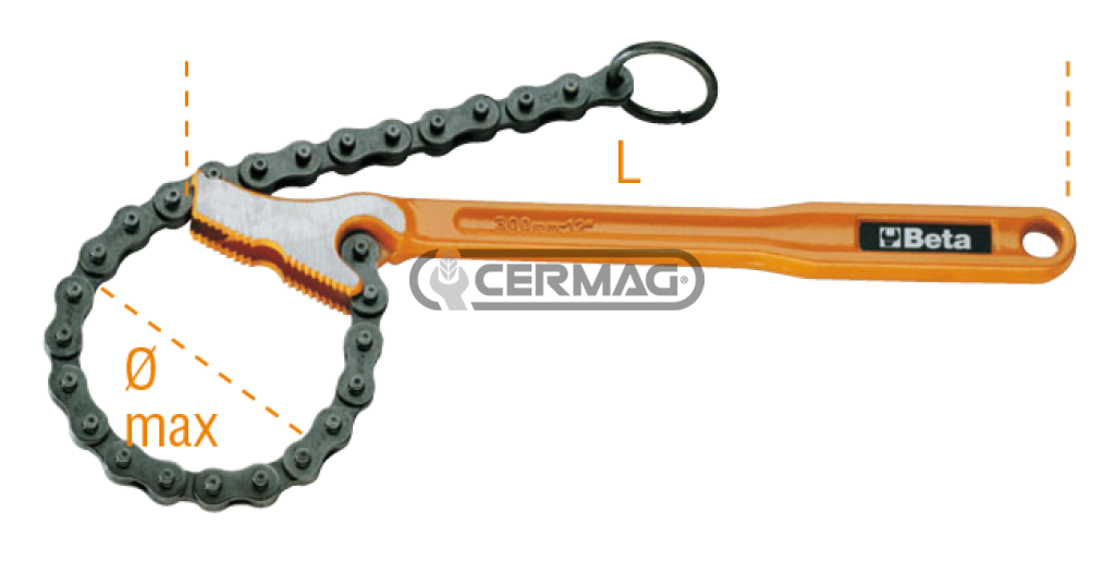 Llaves de tubos reversibles de cadena 