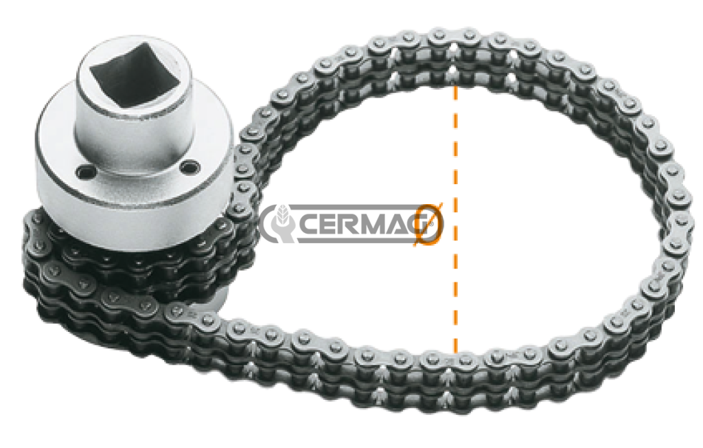 Chiave snodata a doppia catena sottile per filtri olio