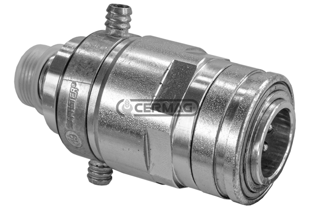 Enchufe rápido hembra con válvula - Doble puerto colector de aceite