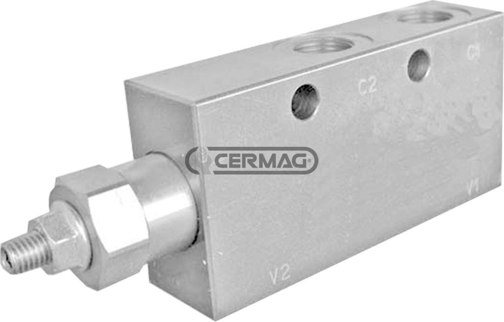 Soupape overcenter à effet simple en ligne pour contrôle de descente