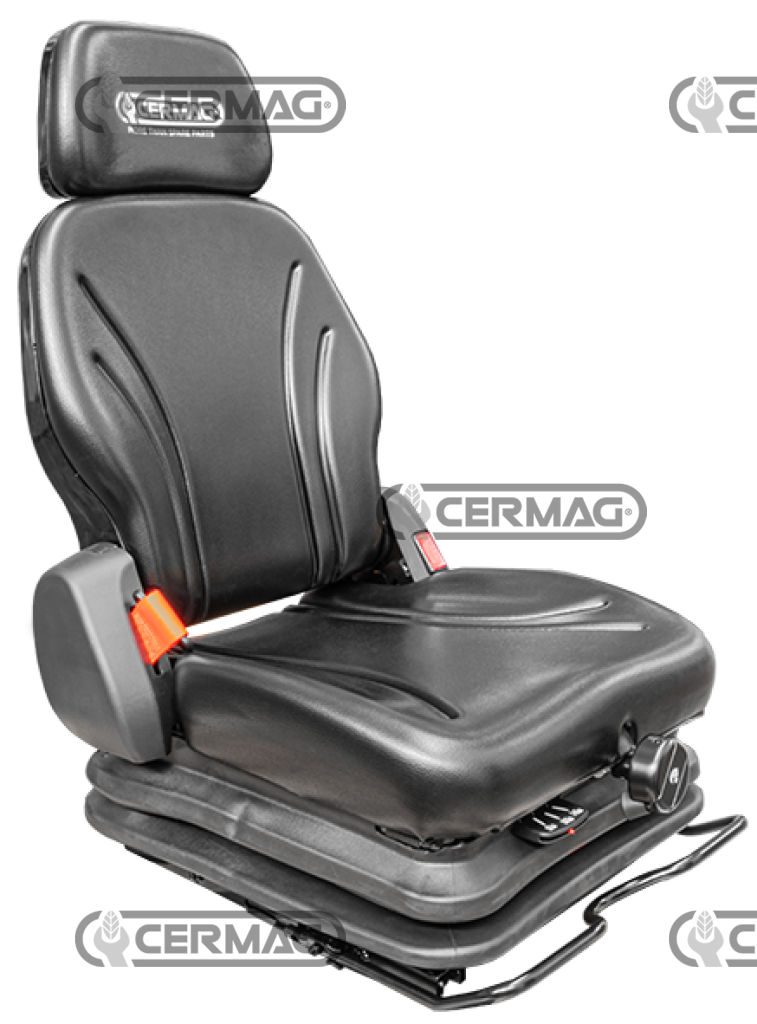 Sedile meccanico in PVC con cinture