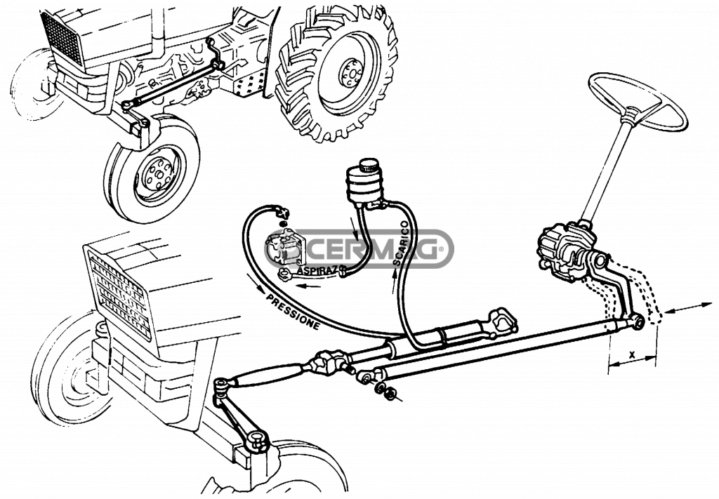 POWER STEERING INSTALLATION ASSEMBLIES FOR TRACTORS 45.66N