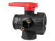 3-way ball valve with continuous flow