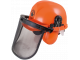 Helmet for forestry work complete with ear muffs and gauze visor