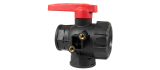 3-way ball valve with continuous flow