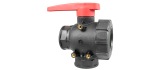 3-way ball valve with continuous flow