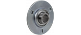 Bearing support with rounde sheet metal flange