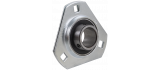 Bearing support with triangular sheet metal flange